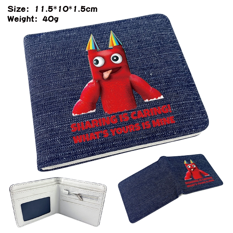 Garten of Banban  Anime denim folding full-color wallet 11.5X10X1.5CM