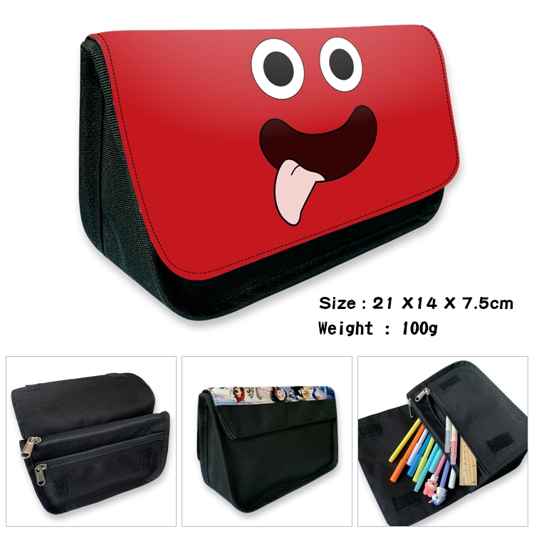 Garten of Banban Anime Velcro canvas zipper pencil case Pencil Bag 21×14×7.5cm