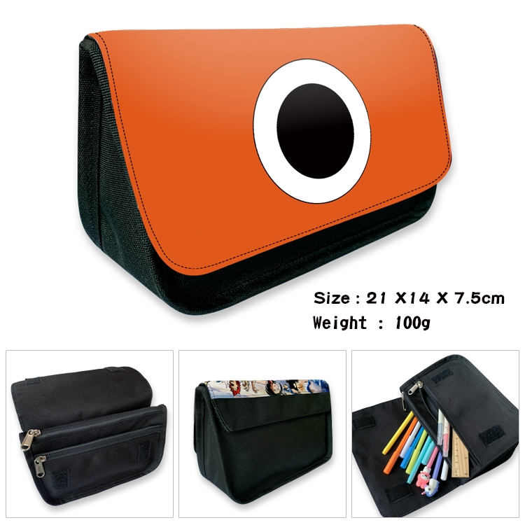 Garten of Banban Anime Velcro canvas zipper pencil case Pencil Bag 21×14×7.5cm