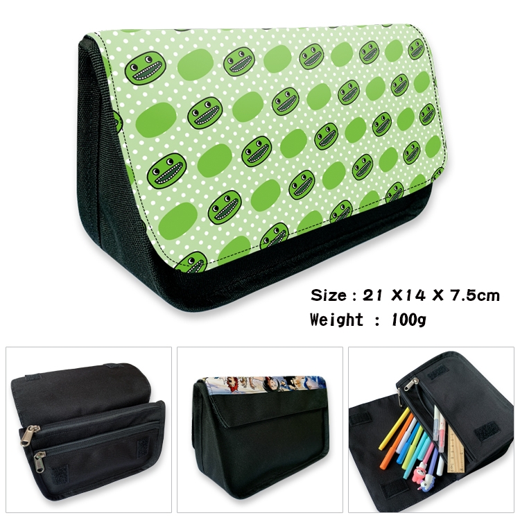 Garten of Banban Anime Velcro canvas zipper pencil case Pencil Bag 21×14×7.5cm