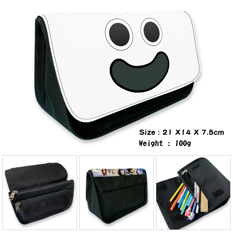 Garten of Banban Anime Velcro canvas zipper pencil case Pencil Bag 21×14×7.5cm