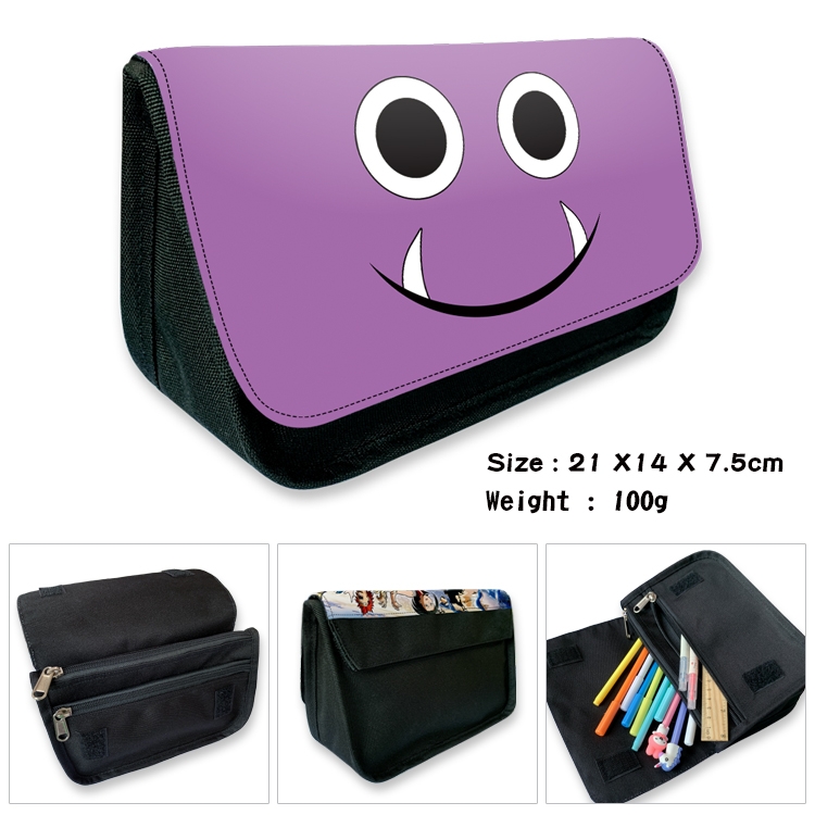 Garten of Banban Anime Velcro canvas zipper pencil case Pencil Bag 21×14×7.5cm