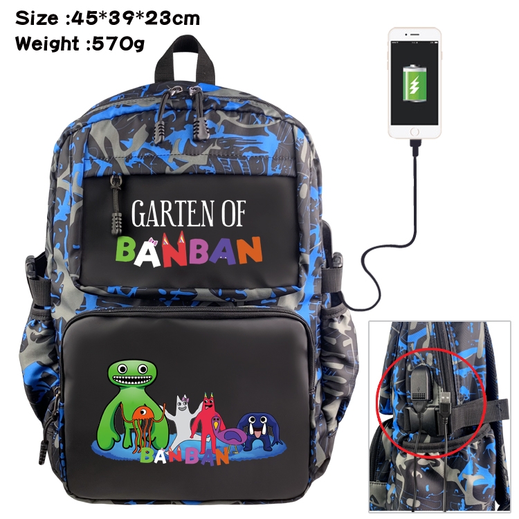 Garten of Banban Anime waterproof nylon camouflage backpack School Bag 45X39X23CM