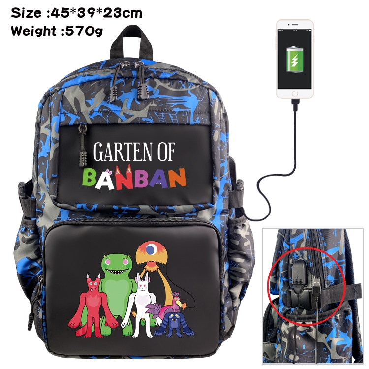 Garten of Banban Anime waterproof nylon camouflage backpack School Bag 45X39X23CM