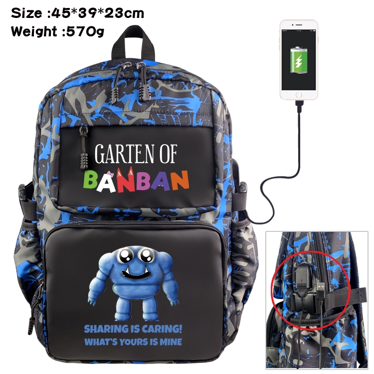 Garten of Banban Anime waterproof nylon camouflage backpack School Bag 45X39X23CM