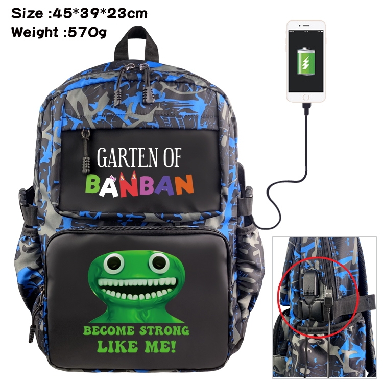 Garten of Banban Anime waterproof nylon camouflage backpack School Bag 45X39X23CM