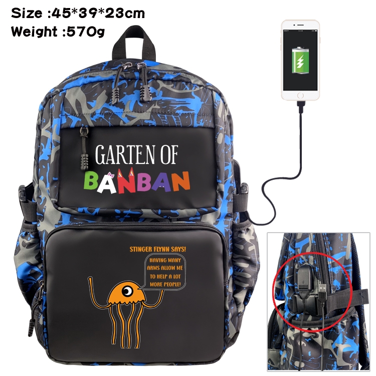 Garten of Banban Anime waterproof nylon camouflage backpack School Bag 45X39X23CM