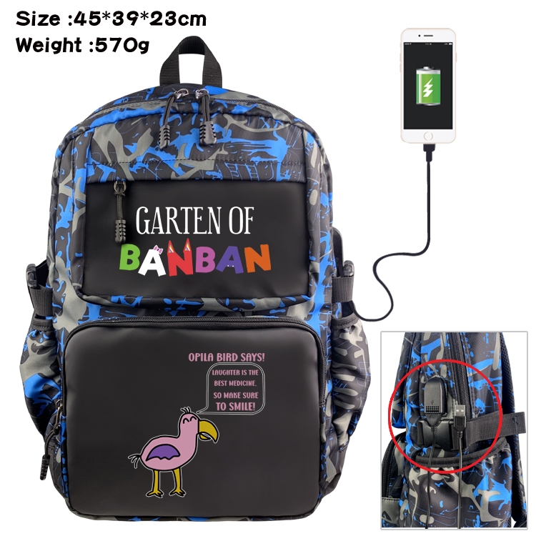 Garten of Banban Anime waterproof nylon camouflage backpack School Bag 45X39X23CM