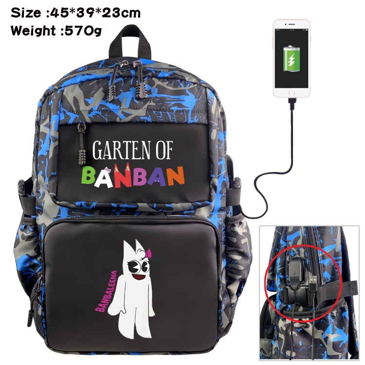 Garten of Banban Anime waterproof nylon camouflage backpack School Bag 45X39X23CM