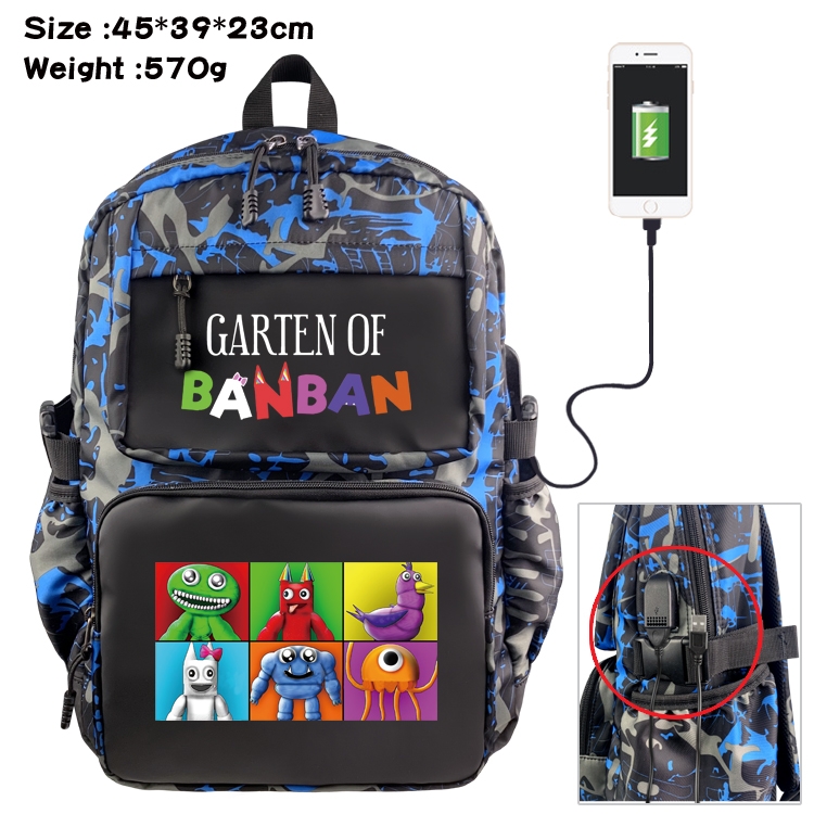 Garten of Banban Anime waterproof nylon camouflage backpack School Bag 45X39X23CM