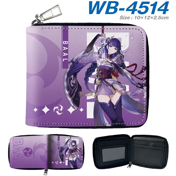 Genshin Impact Anime Full Color Short All Inclusive Zipper Wallet 10x12x2.5cm WB-4514A