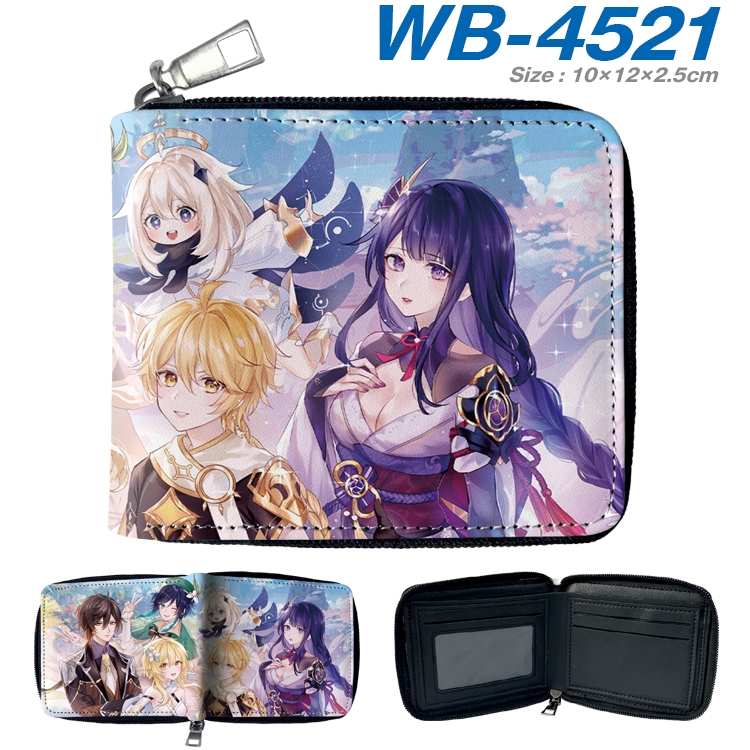 Genshin Impact Anime Full Color Short All Inclusive Zipper Wallet 10x12x2.5cm WB-4521A