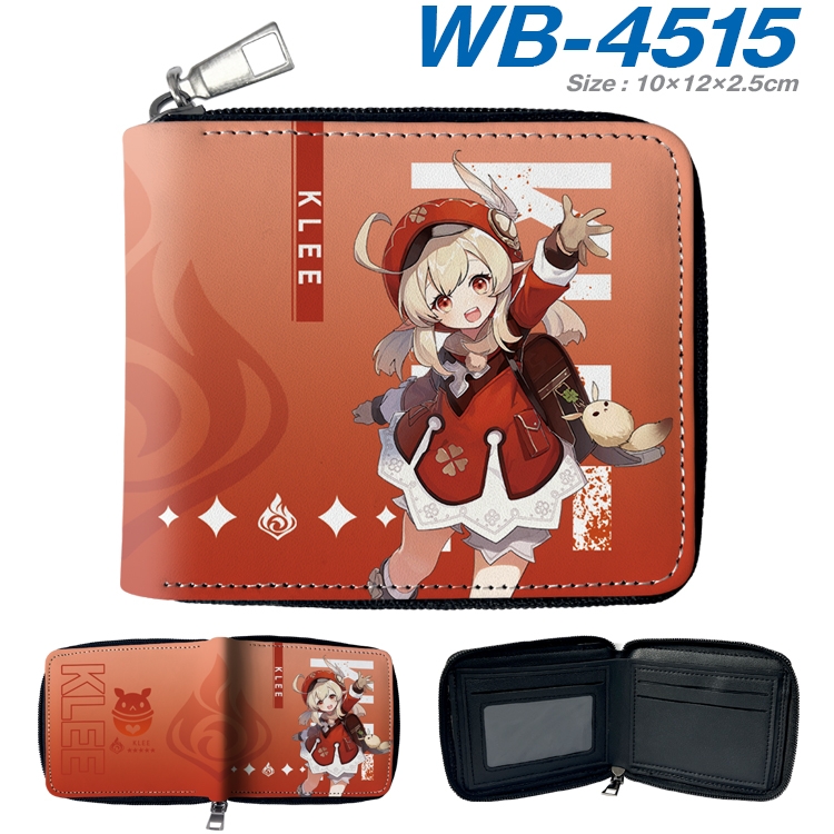 Genshin Impact Anime Full Color Short All Inclusive Zipper Wallet 10x12x2.5cm WB-4515A