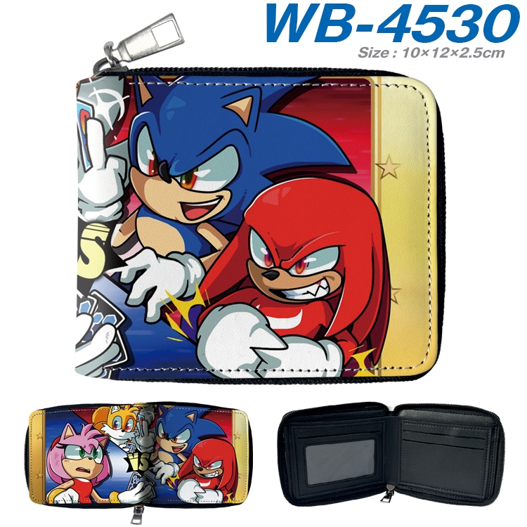 Sonic The Hedgehog Anime Full Color Short All Inclusive Zipper Wallet 10x12x2.5cm  WB-4530A