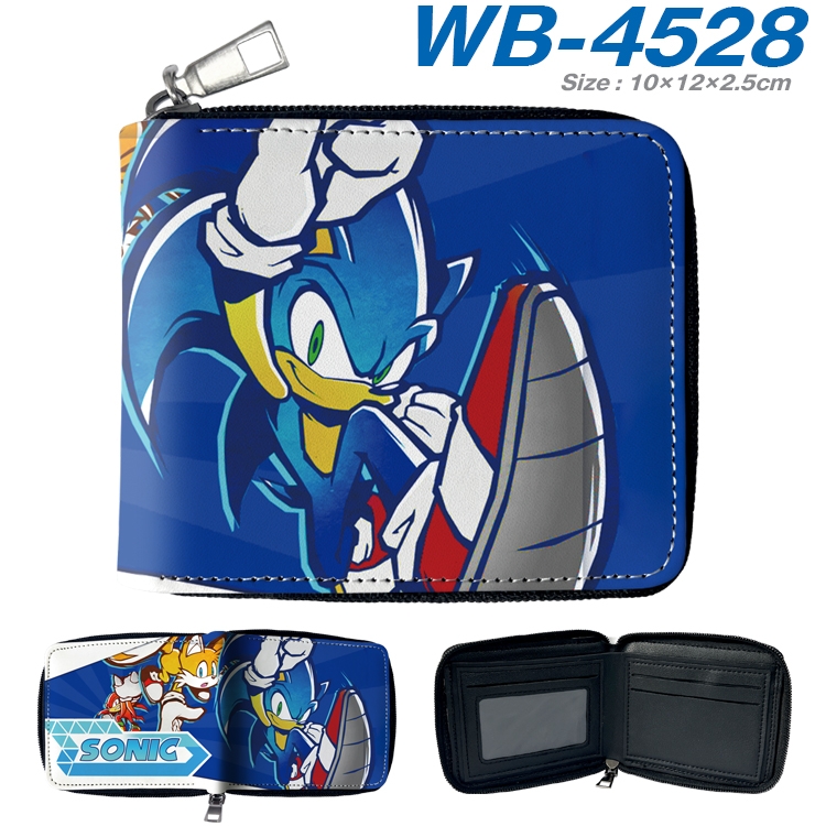 Sonic The Hedgehog Anime Full Color Short All Inclusive Zipper Wallet 10x12x2.5cm WB-4528A