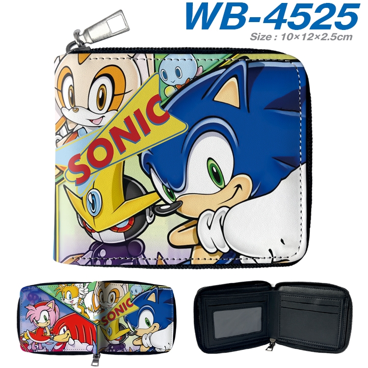 Sonic The Hedgehog Anime Full Color Short All Inclusive Zipper Wallet 10x12x2.5cm  WB-4525A