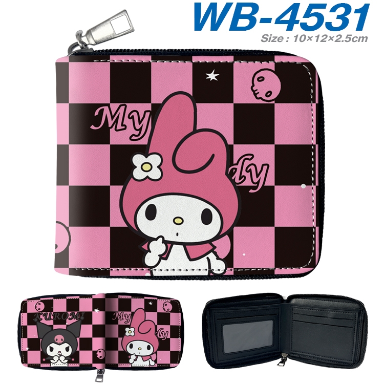 melody  Anime Full Color Short All Inclusive Zipper Wallet 10x12x2.5cm WB-4531A