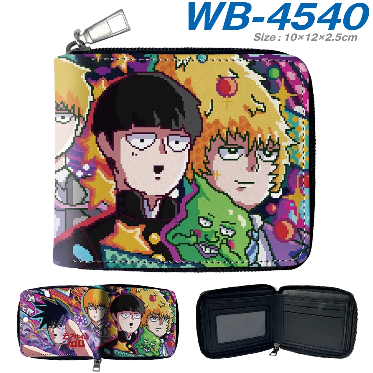 Mob Psycho 100 Anime Full Color Short All Inclusive Zipper Wallet 10x12x2.5cm WB-4540A