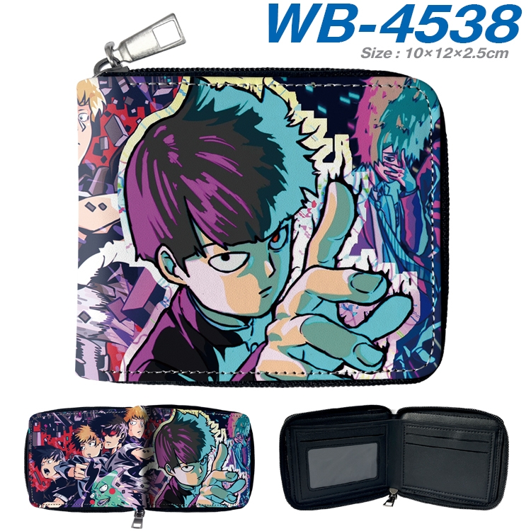 Mob Psycho 100 Anime Full Color Short All Inclusive Zipper Wallet 10x12x2.5cm  WB-4538A