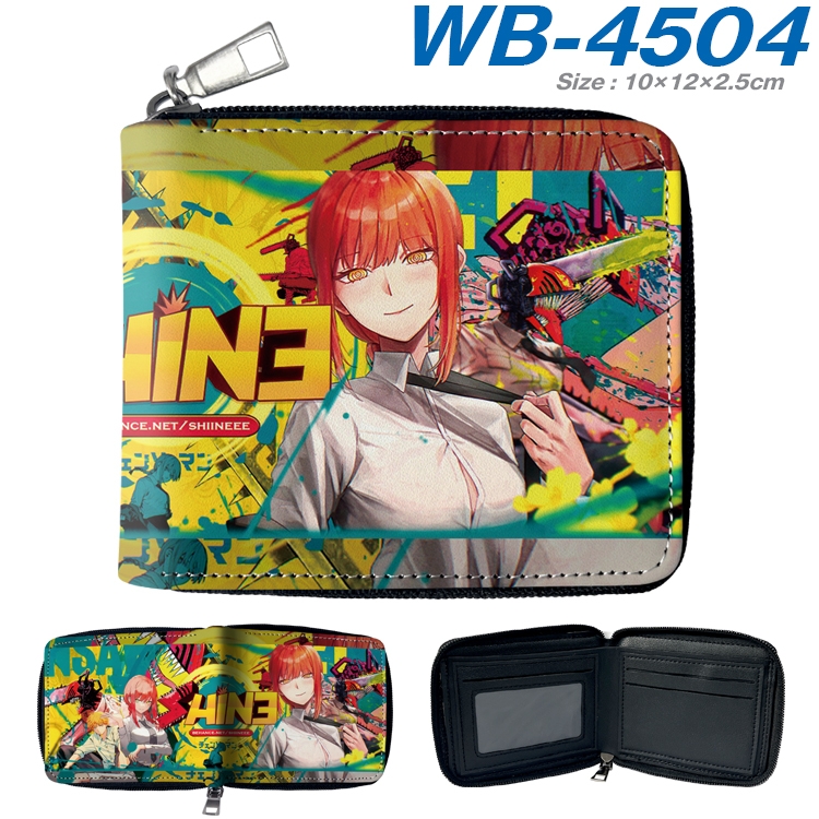 Chainsaw man Anime Full Color Short All Inclusive Zipper Wallet 10x12x2.5cm WB-4504A