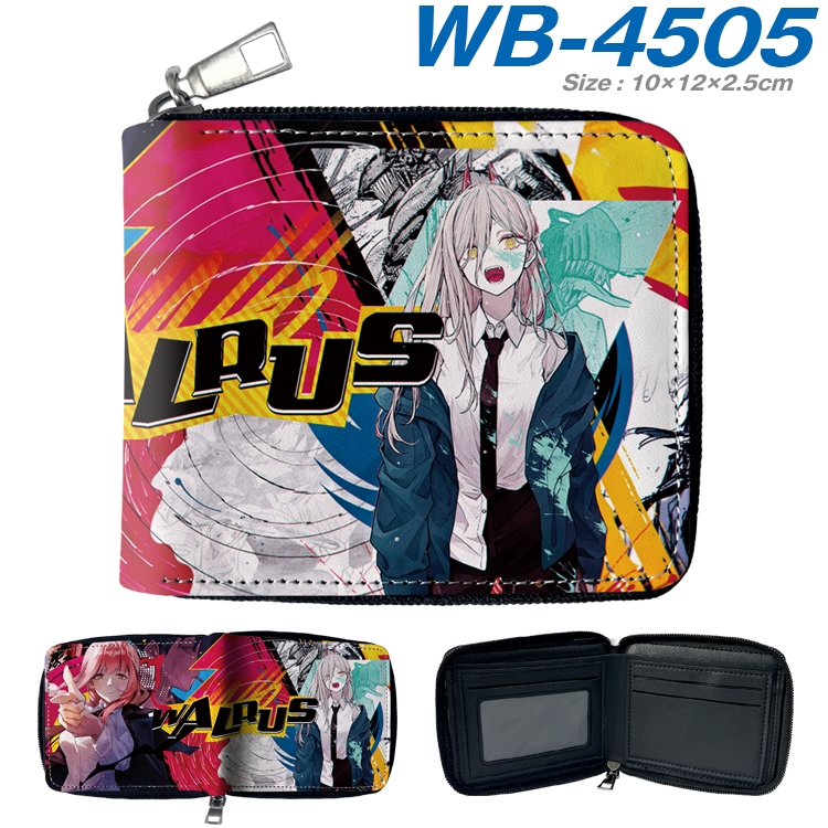 Chainsaw man Anime Full Color Short All Inclusive Zipper Wallet 10x12x2.5cm WB-4505A