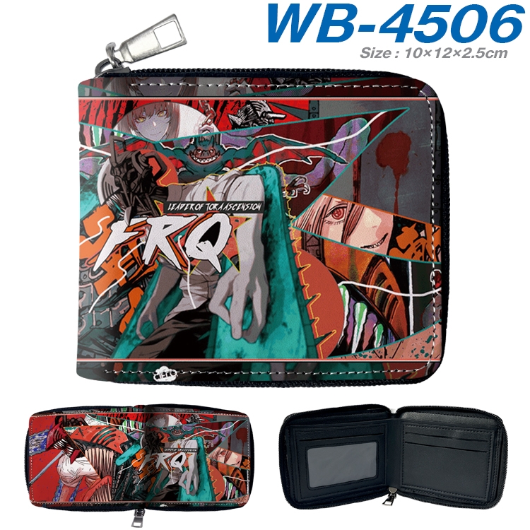 Chainsaw man Anime Full Color Short All Inclusive Zipper Wallet 10x12x2.5cm WB-4506A