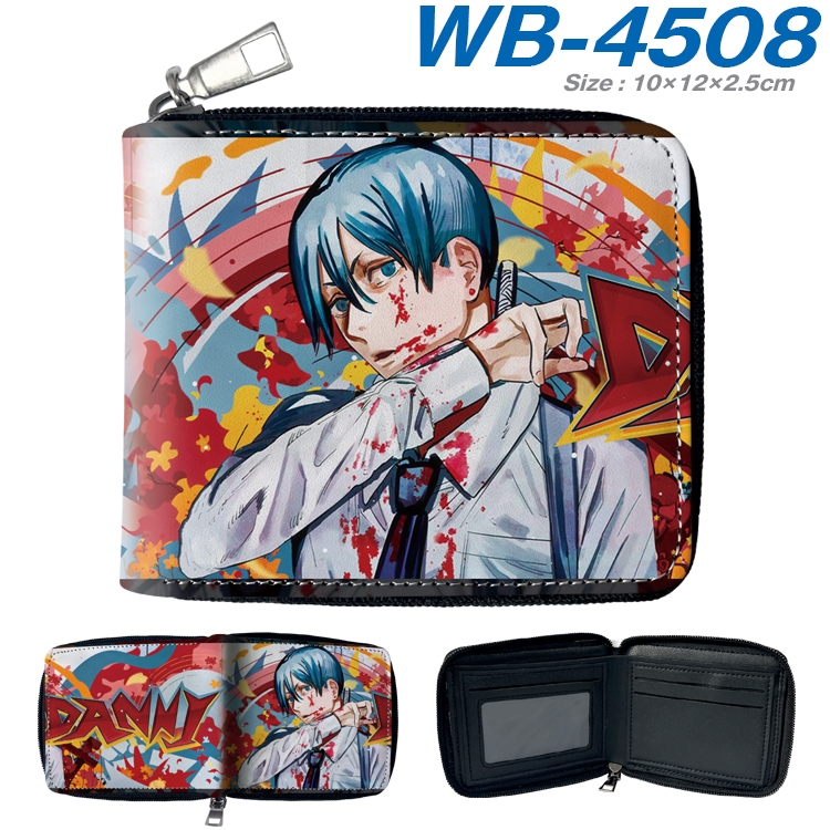 Chainsaw man Anime Full Color Short All Inclusive Zipper Wallet 10x12x2.5cm WB-4508A