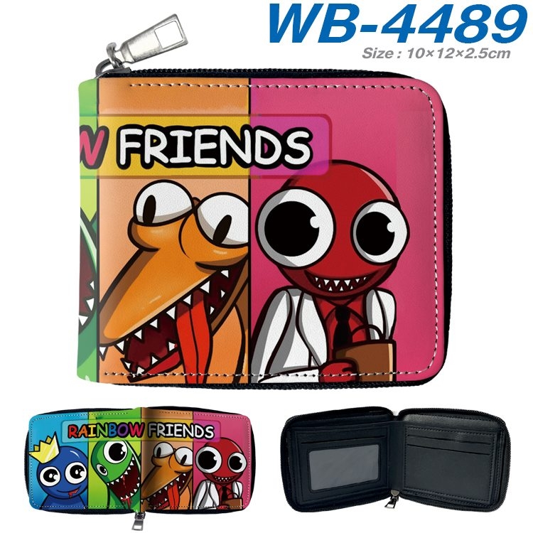 Rainbow friend Anime Full Color Short All Inclusive Zipper Wallet 10x12x2.5cm WB-4489A