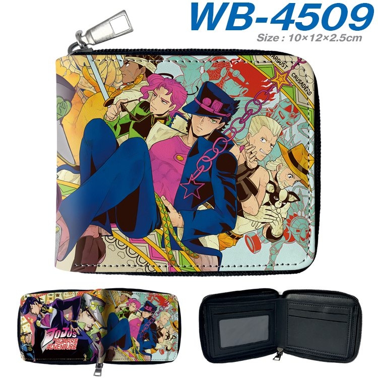 JoJos Bizarre Adventure Anime Full Color Short All Inclusive Zipper Wallet 10x12x2.5cm  WB-4509A