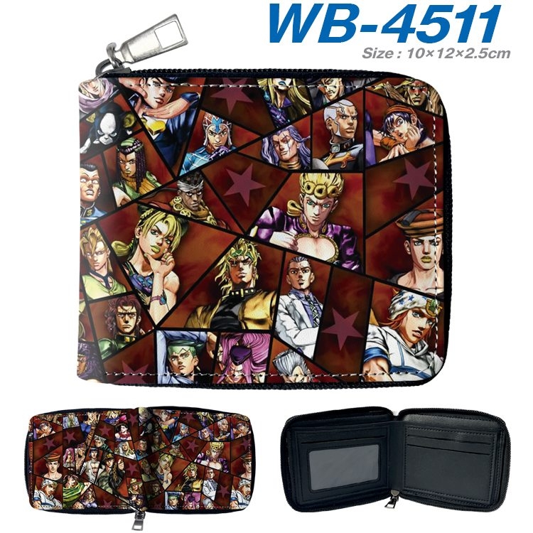 JoJos Bizarre Adventure Anime Full Color Short All Inclusive Zipper Wallet 10x12x2.5cm  WB-4511A