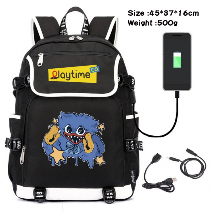 Poppy Playtime Anime Flip Data Cable Backpack School Bag 45X37X16CM