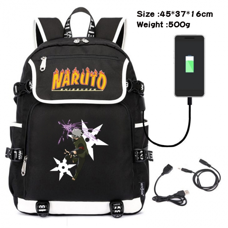 Naruto Anime Flip Data Cable Backpack School Bag 45X37X16CM