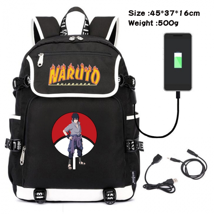 Naruto Anime Flip Data Cable Backpack School Bag 45X37X16CM