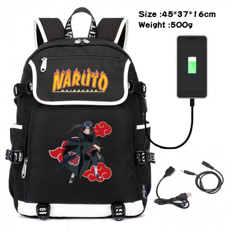 Naruto Anime Flip Data Cable Backpack School Bag 45X37X16CM