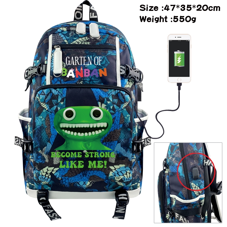 Garten of Banban  Animation camouflage trend data line backpack 47X35X20CM 550G