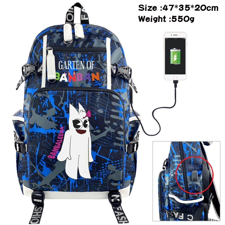 Garten of Banban  Animation camouflage trend data line backpack 47X35X20CM 550G