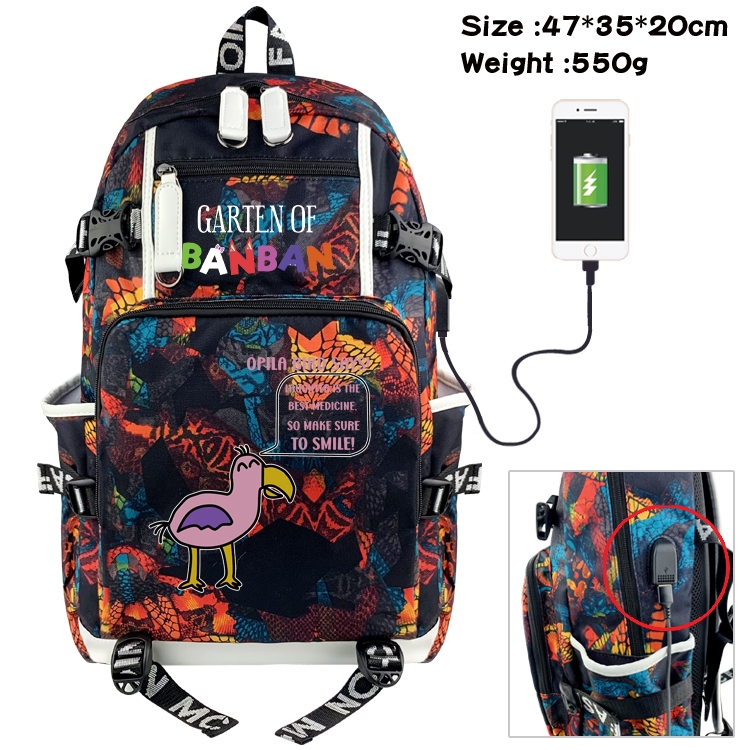 Garten of Banban  Animation camouflage trend data line backpack 47X35X20CM 550G