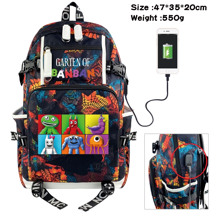 Garten of Banban  Animation camouflage trend data line backpack 47X35X20CM 550G