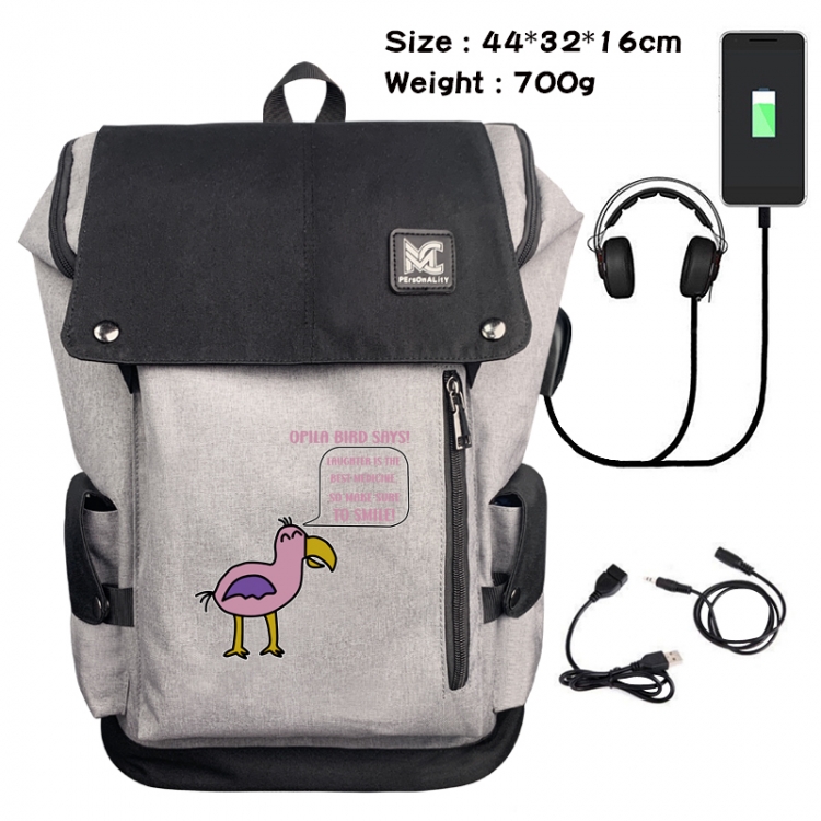 Garten of Banban Animation anti-theft canvas bucket backpack 44X32X16CM