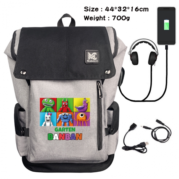 Garten of Banban Animation anti-theft canvas bucket backpack 44X32X16CM