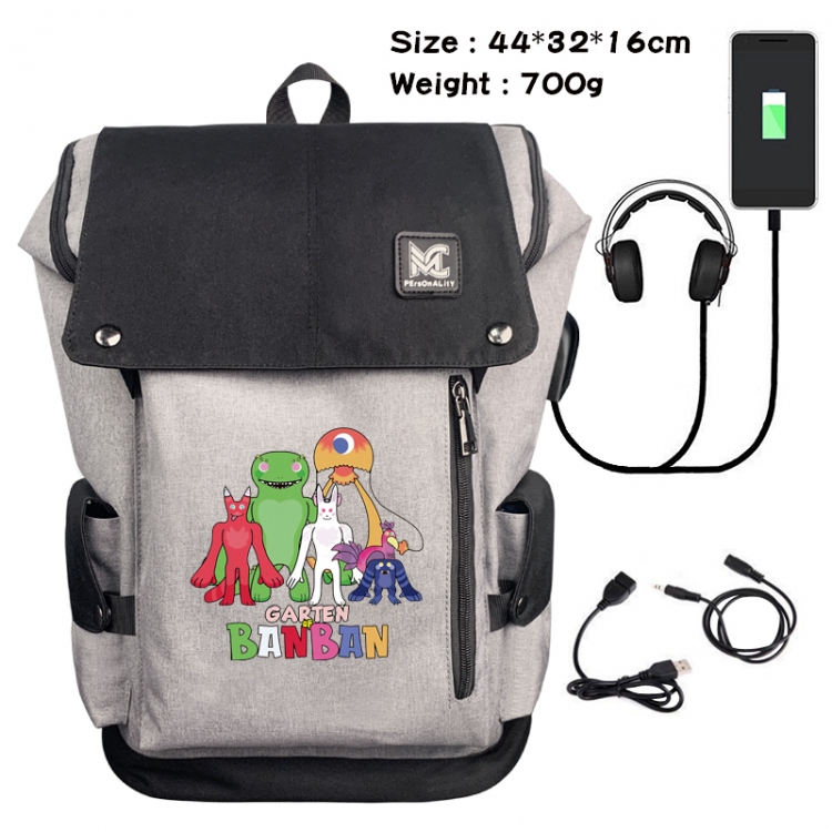 Garten of Banban Animation anti-theft canvas bucket backpack 44X32X16CM