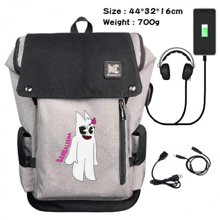 Garten of Banban Animation anti-theft canvas bucket backpack 44X32X16CM