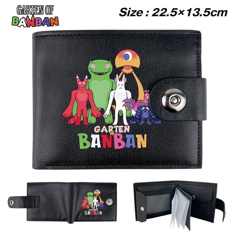 Garten of Banban Animation snap fastener black pickup bag wallet 22.5X13.5CM