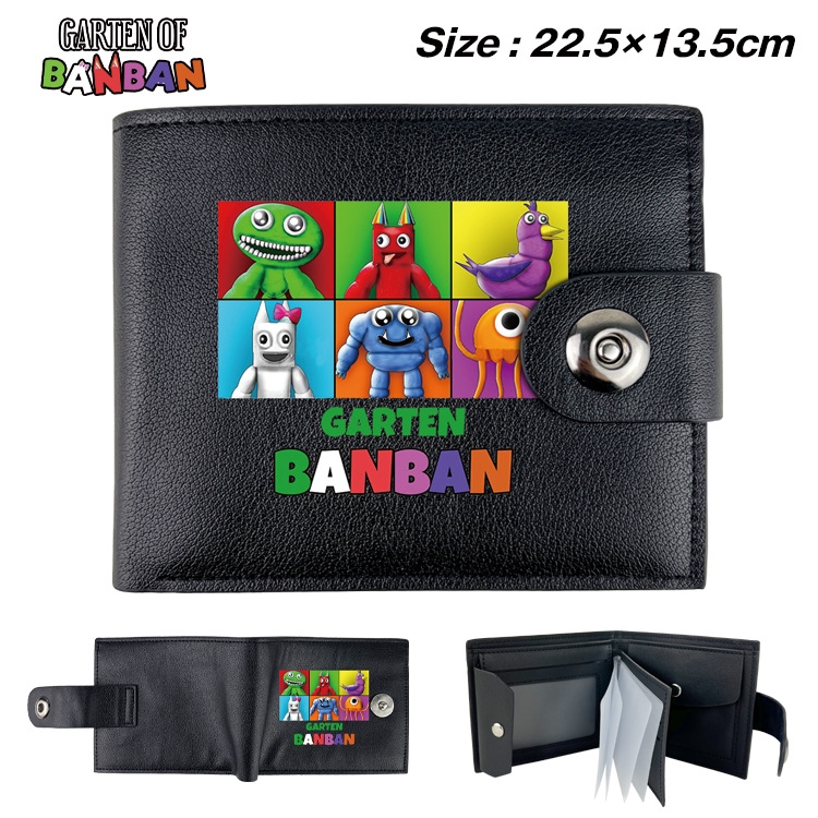 Garten of Banban Animation snap fastener black pickup bag wallet 22.5X13.5CM