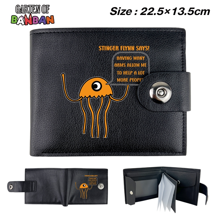 Garten of Banban Animation snap fastener black pickup bag wallet 22.5X13.5CM