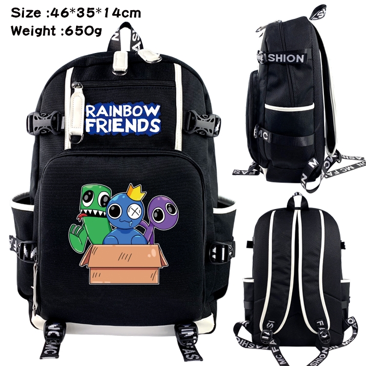 Rainbow friend Data USB backpack Cartoon printed student backpack 46X35X14CM 650G