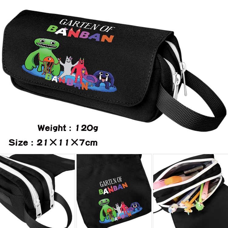 Garten of Banban Anime waterproof canvas portable double-layer pencil bag cosmetic bag 21x11x7cm