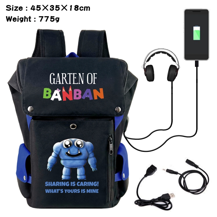 Garten of Banban Anime Canvas Bucket Data Cable Backpack School Bag 45X35X18CM 775G