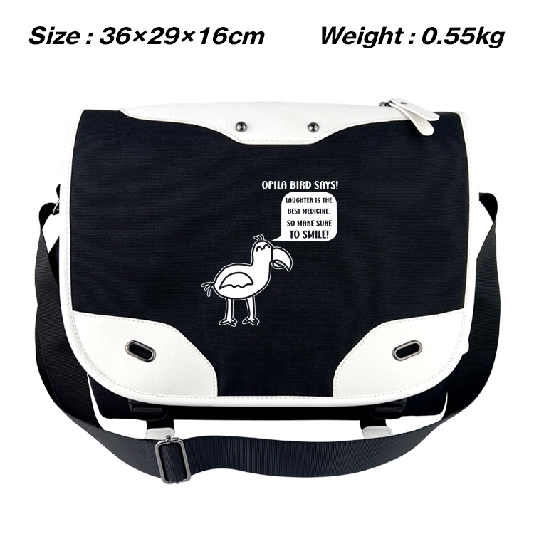 Garten of Banban Black and white anime waterproof nylon shoulder messenger bag schoolbag 36X29X16CM