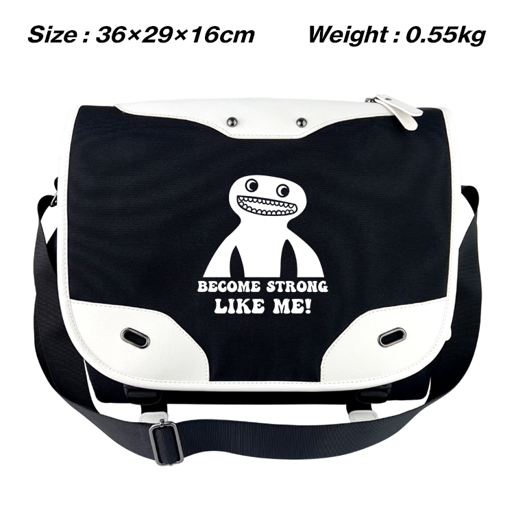 Garten of Banban Black and white anime waterproof nylon shoulder messenger bag schoolbag 36X29X16CM